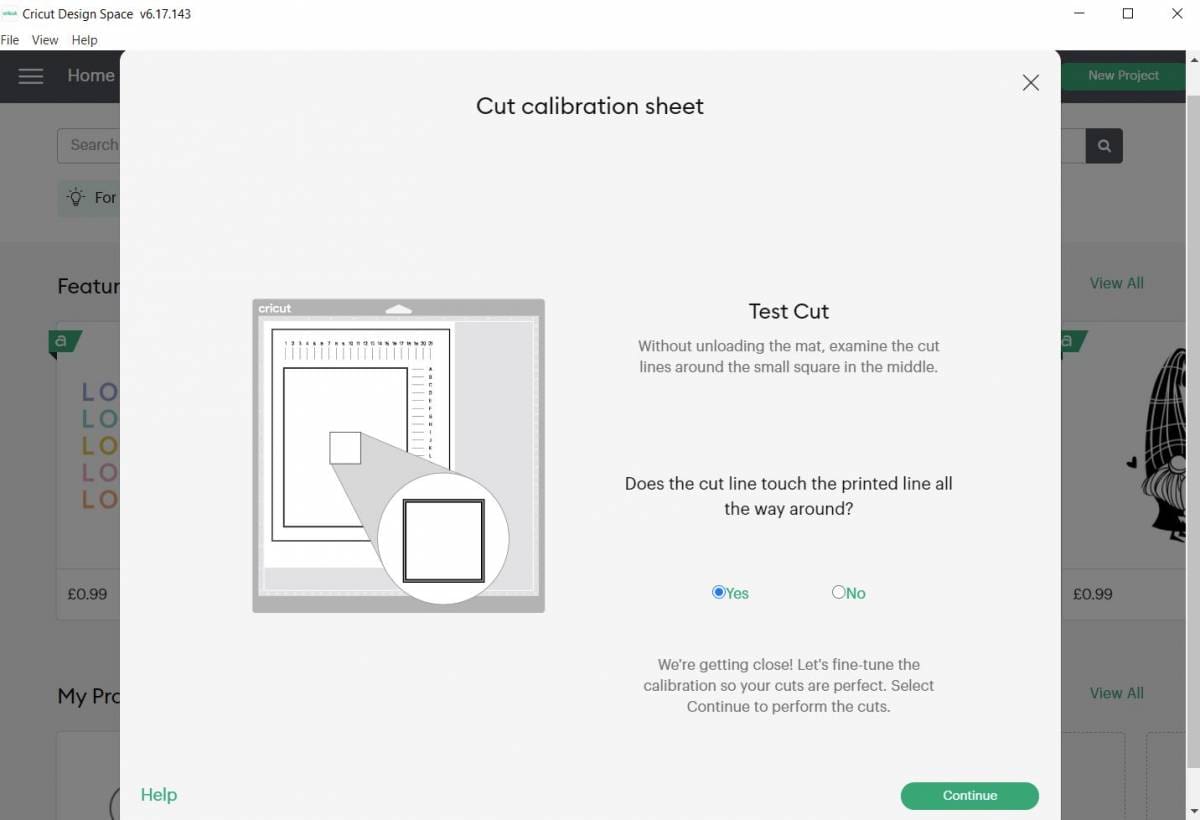 calibration sheet print scrren Cricut next step 2 GM Crafts