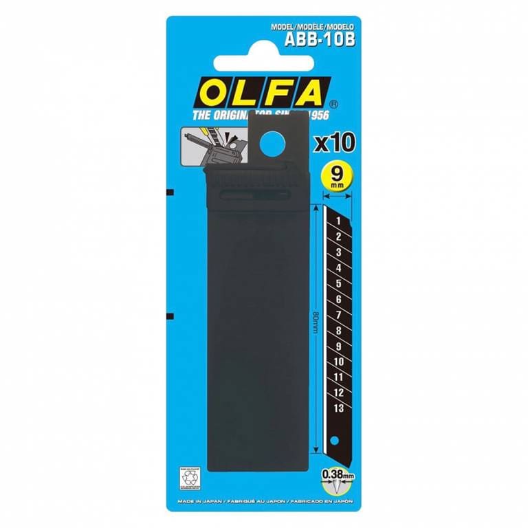 OLFA ABB 9mm Excel Black Ultra-Sharp Snap Blade For Heavy-Duty Knives ...