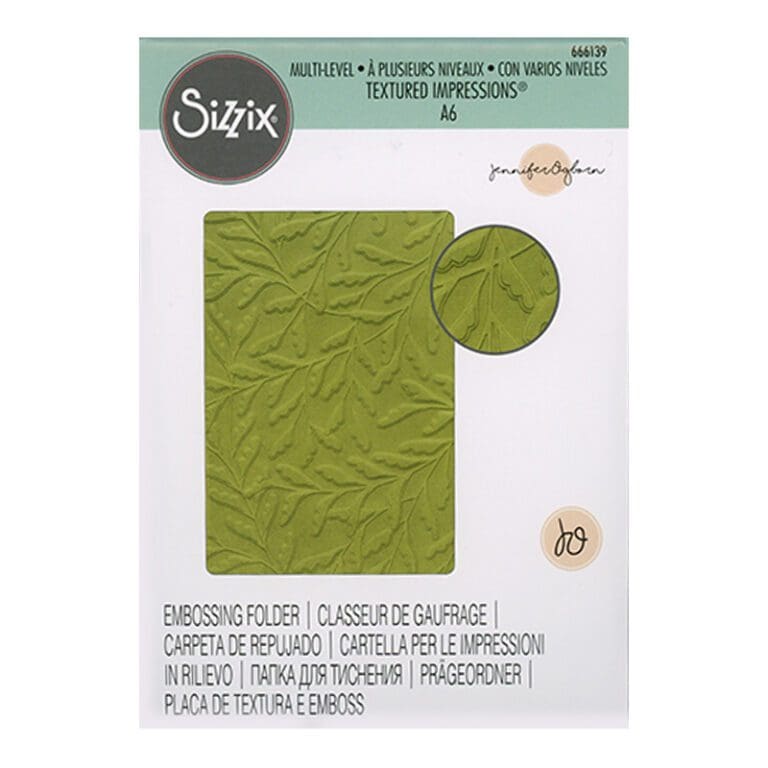 Sizzix Delicate Leaves Embossing Folder by Jennifer Ogborn - GM Crafts